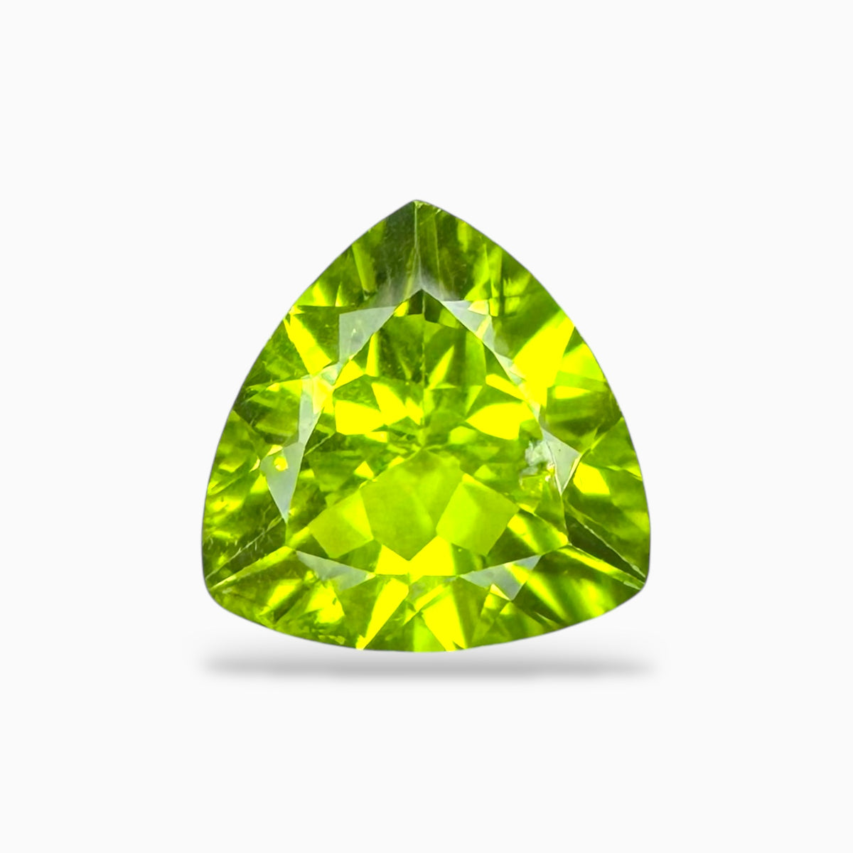 Natural Peridot Trilliant Shape Stone 4.30 Carats 10.9 X 11.2 mm
