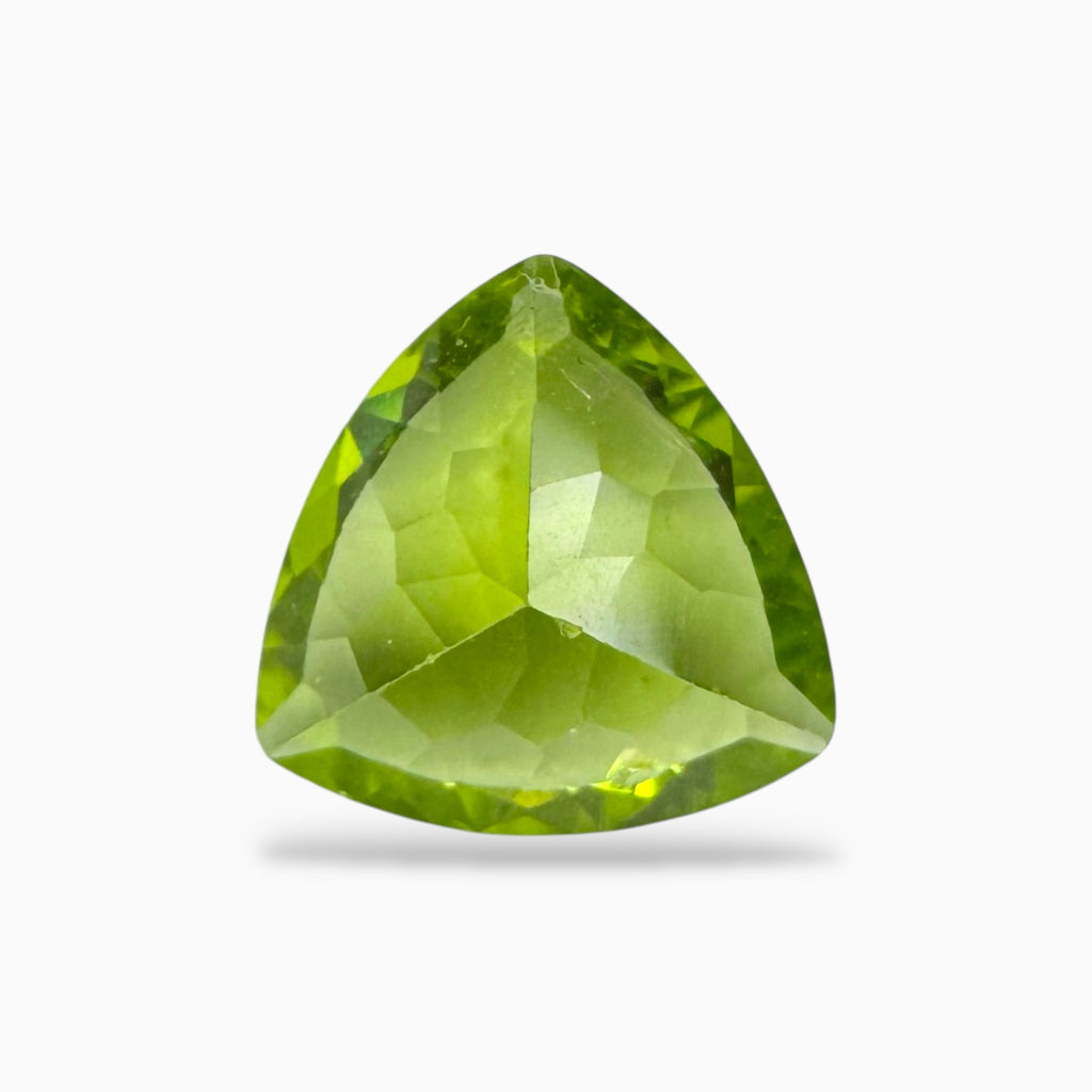 Natural Peridot Trilliant Shape Stone 4.30 Carats 10.9 X 11.2 mm