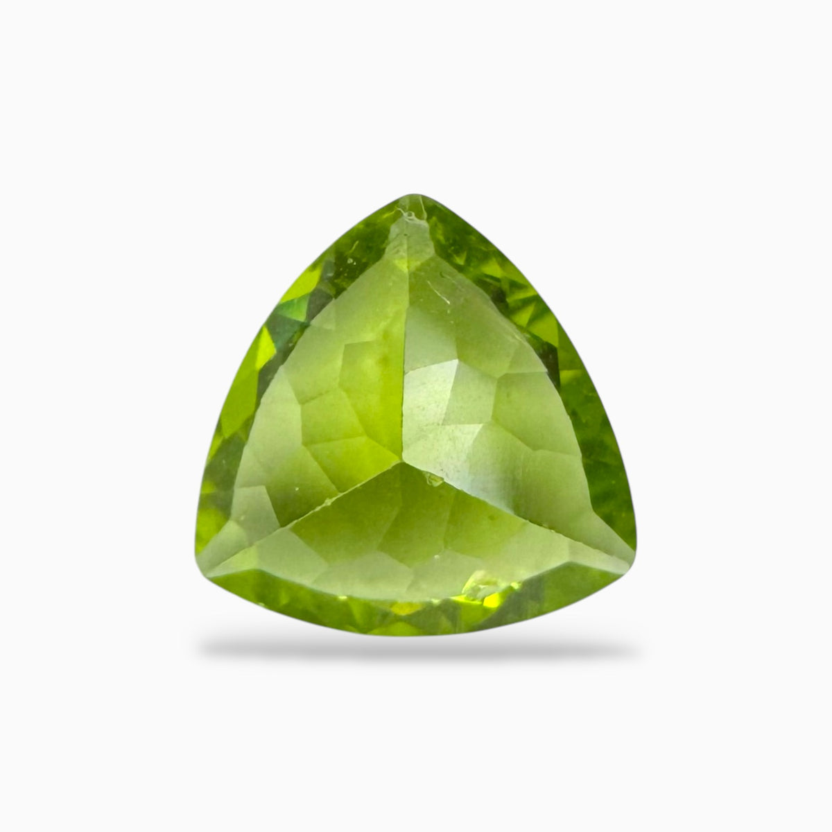 Natural Peridot Trilliant Shape Stone 4.30 Carats 10.9 X 11.2 mm