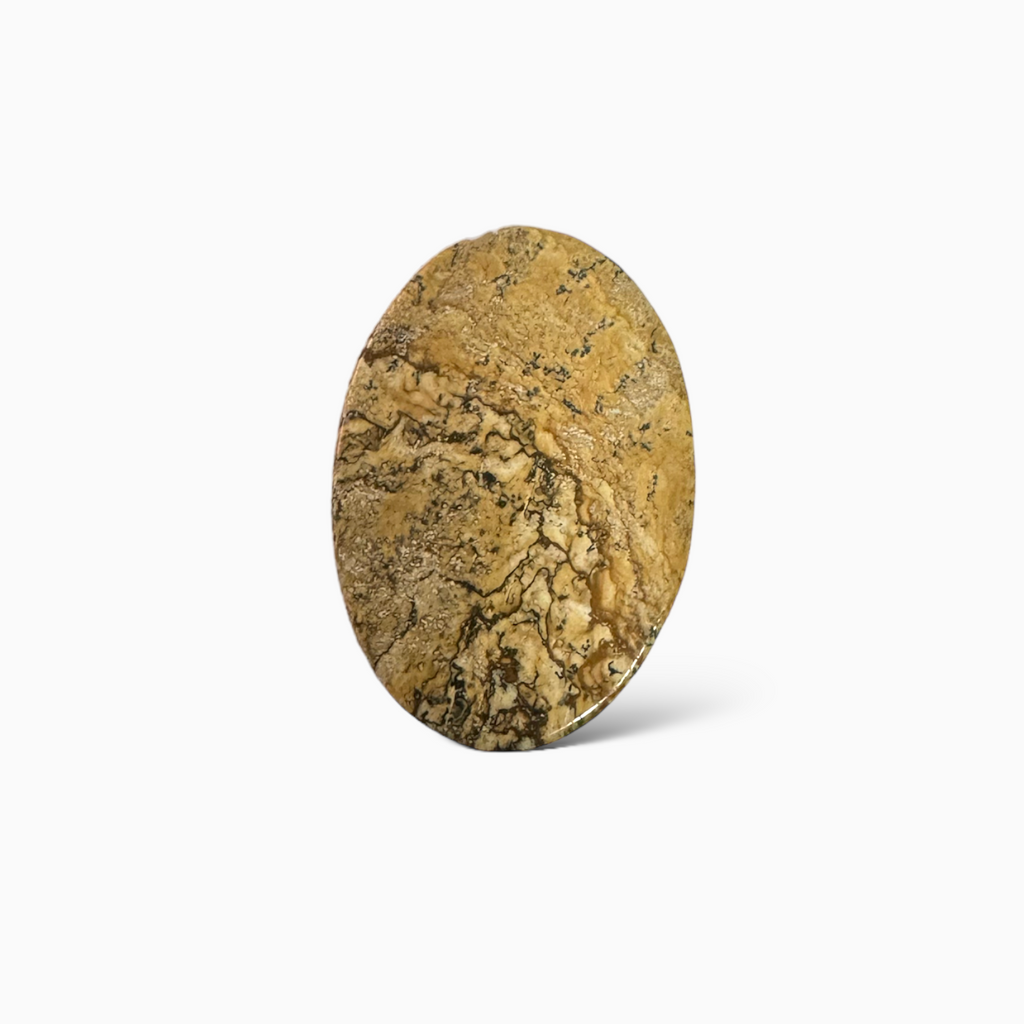 Natural Picture Jasper Stone 52.39 Carats Oval Cabochon Shape (40x30x5 mm )