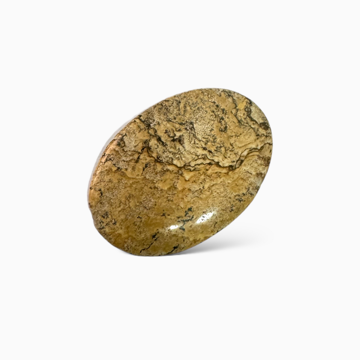 Natural Picture Jasper Stone 52.39 Carats Oval Cabochon Shape (40x30x5 mm )