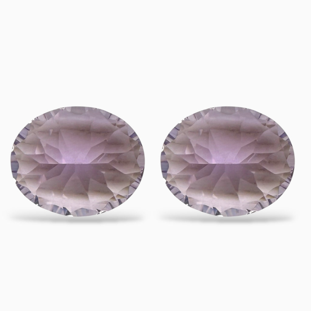 Natural Pink Amethyst Oval Lazer Cut Stone Pair For Earrings 7.75 Carats 2 Pieces