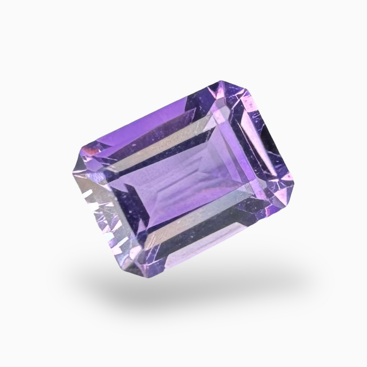Natural Pink Amethyst Stone 1.5 Carats 8x6 mm Emerald Cut