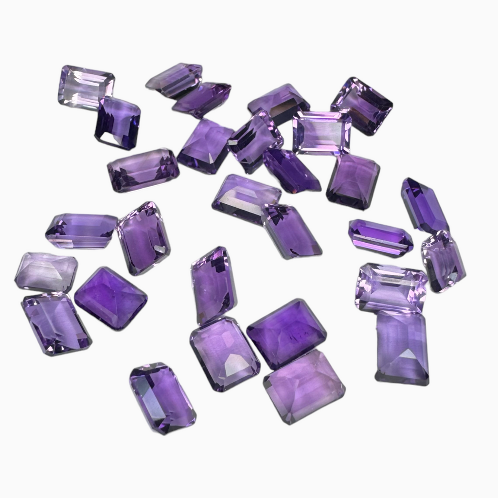 Natural Pink Amethyst Stone 1.5 Carats 8x6 mm Emerald Cut