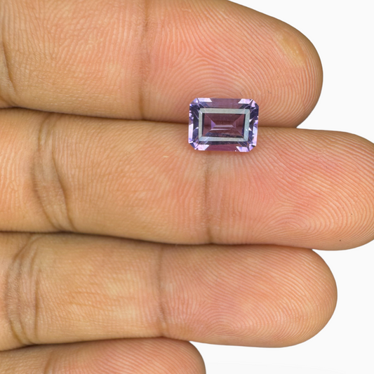 Natural Pink Amethyst Stone 1.5 Carats 8x6 mm Emerald Cut