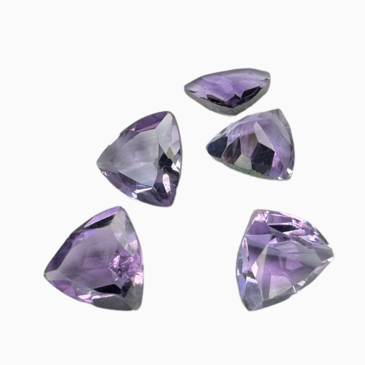 Natural Pink Amethyst Stone Trilliant 0.85 Carats 7 mm
