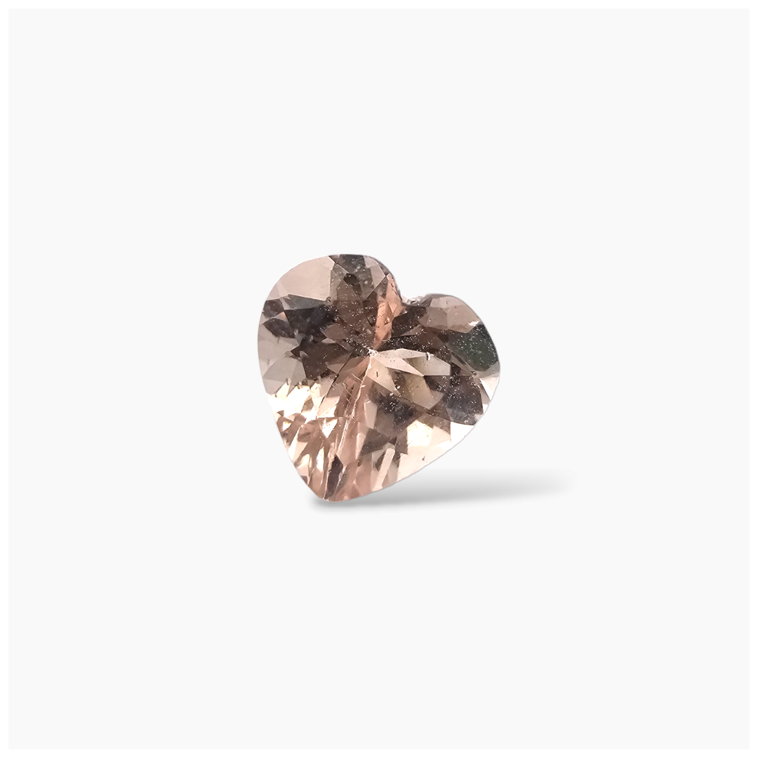 loose Natural Peach Morganite Stone 1.00  Carats Heart Cut (7 mm)