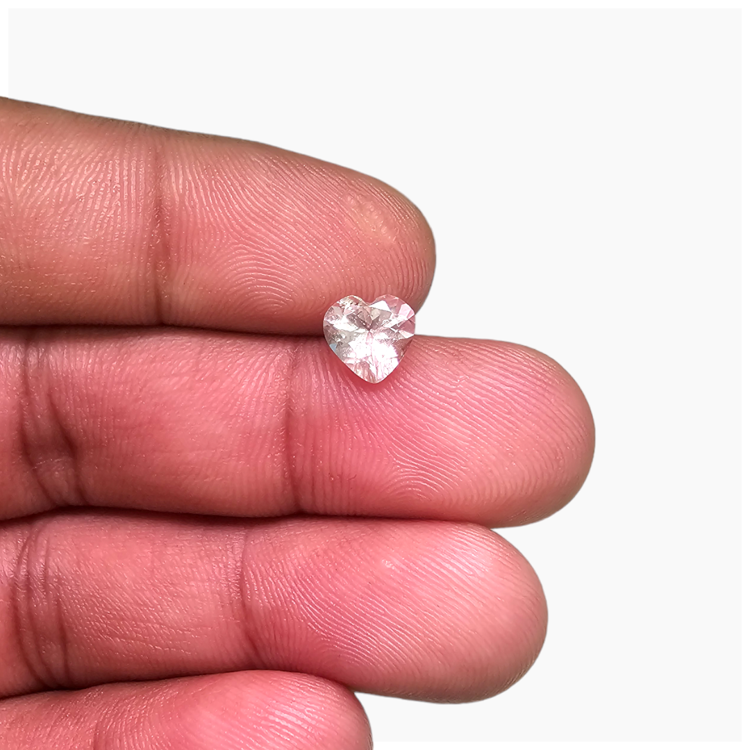 Natural Peach Morganite Stone 1.00  Carats Heart Cut (7 mm)