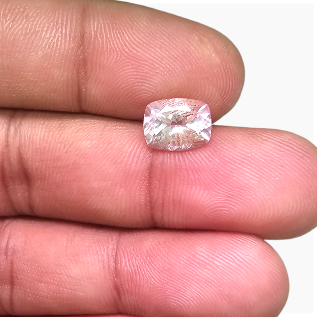 Natural Pink Morganite Stone 2.13 Carats Cushion Cut (9x7 mm)