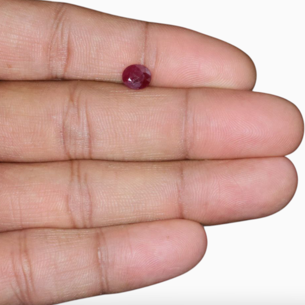 Natural Pink Rubies In Oval Shape 1.38 Carats 6.8x6mm Size