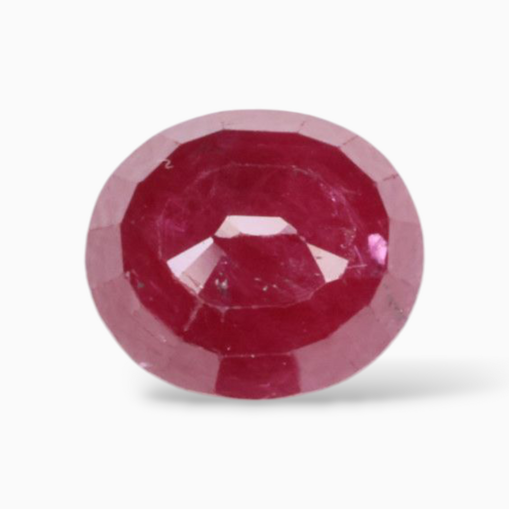 Natural Pink Rubies In Oval Shape 1.38 Carats 6.8x6mm Size