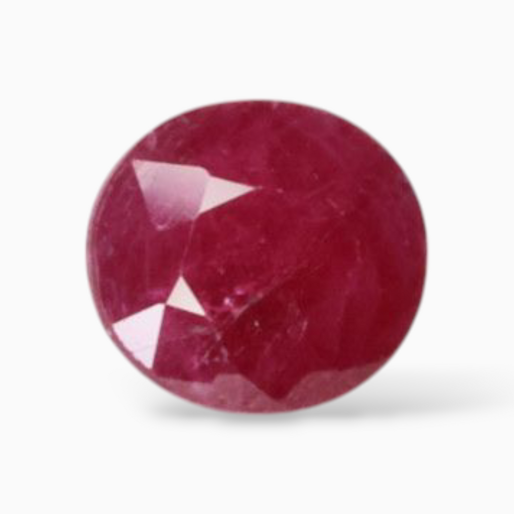 Natural Pink Rubies In Oval Shape 1.38 Carats 6.8x6mm Size