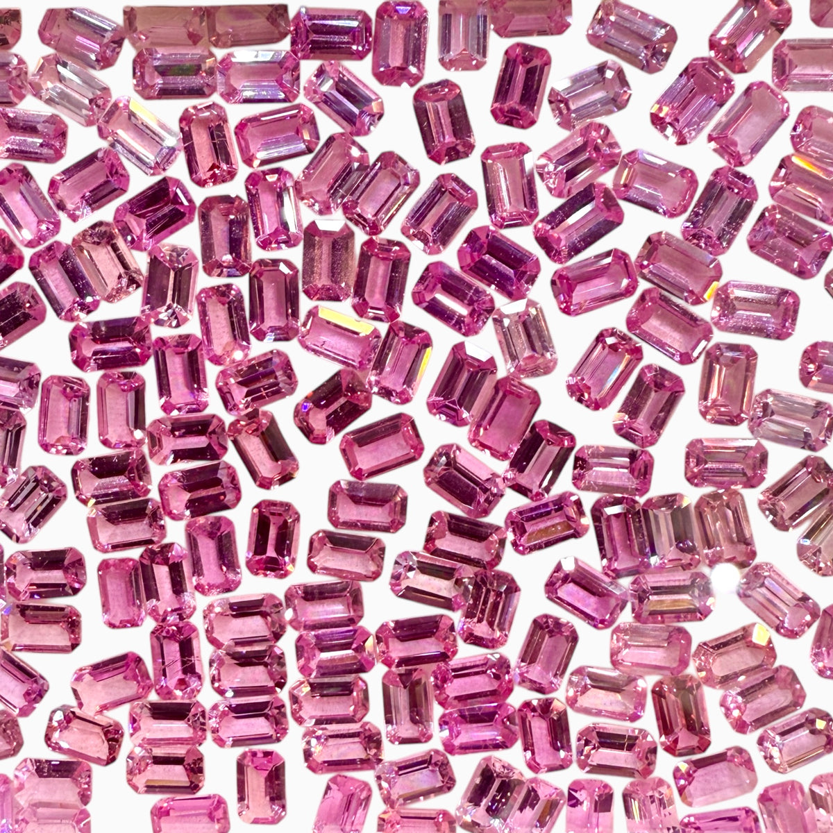 Natural Pink Sapphire Emerald Cut Stone 5x3 mm 0.30 - 0.35 Carats Lots Price Per Carats