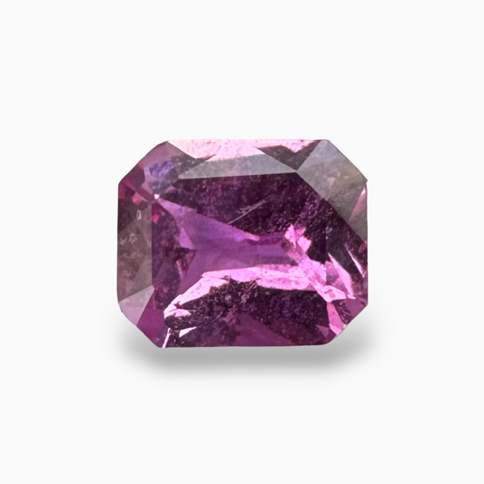 Natural Pink Sapphire Gemstone 1.55 Carats Emerald Cut Shape