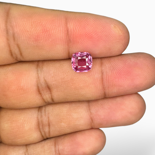 Natural Pink Sapphire Stone 2 Carats Cushion Cut Shape