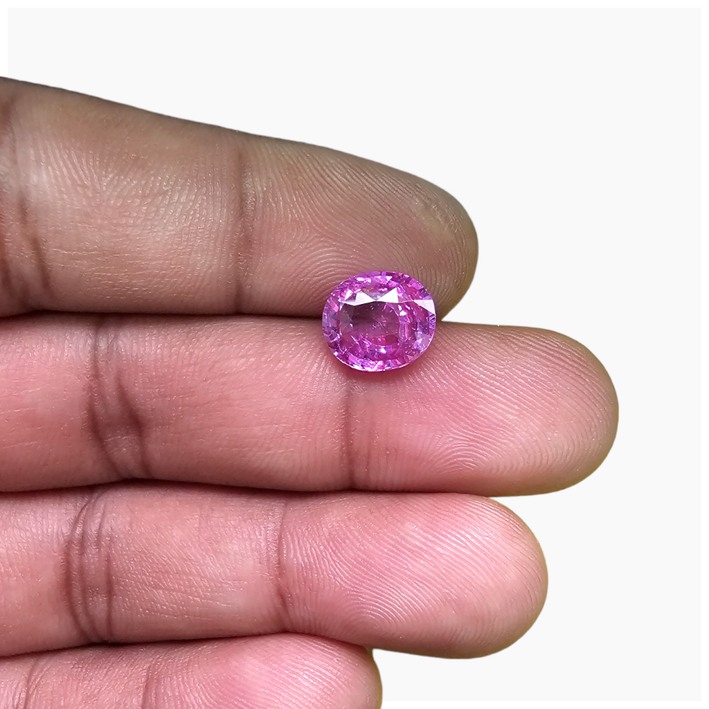 Natural Pink Sapphire Stone 3.05  Carats Oval Shape 9.5x8.5 mm