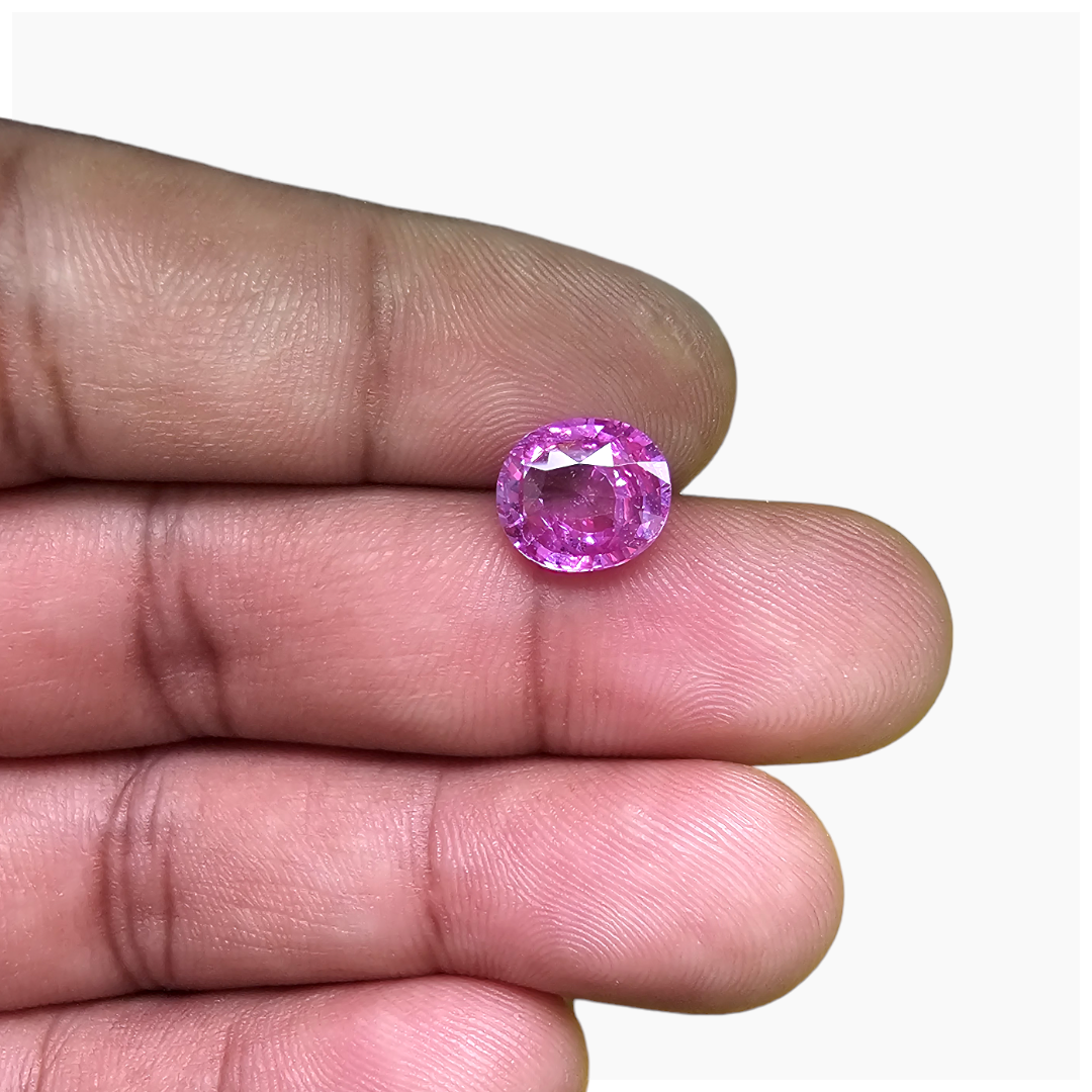Natural Pink Sapphire Stone 3.05  Carats Oval Shape 9.5x8.5 mm
