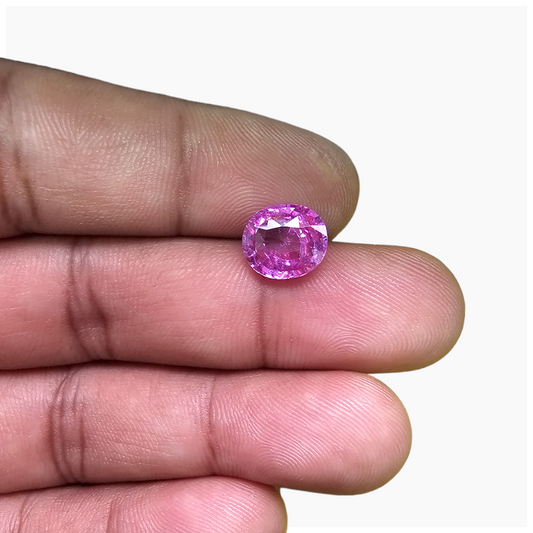 Natural Pink Sapphire Stone 3.05  Carats Oval Shape 9.5x8.5 mm