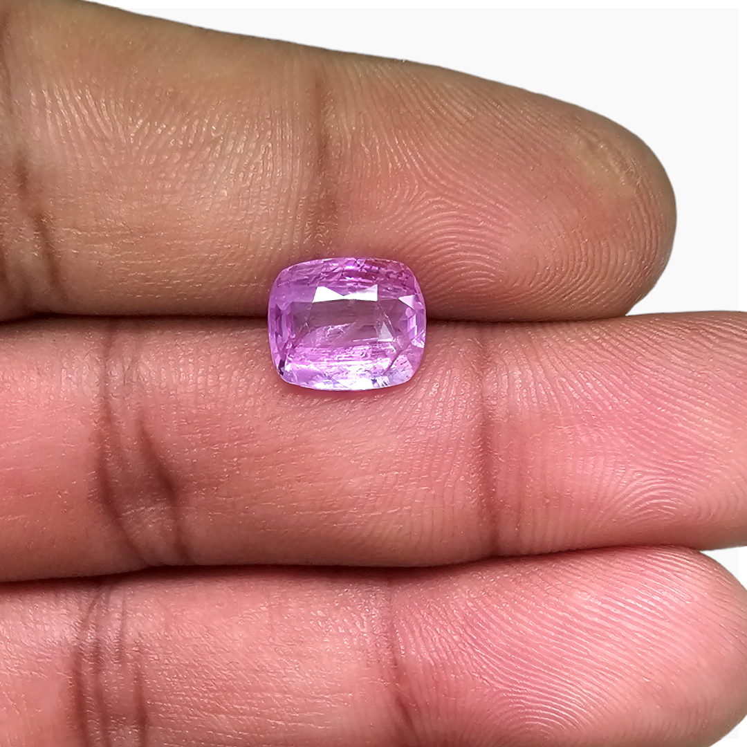 online Natural Pink Sapphire Stone 3.0 Carats Cushion Shape 9.4x7.8x4 mm