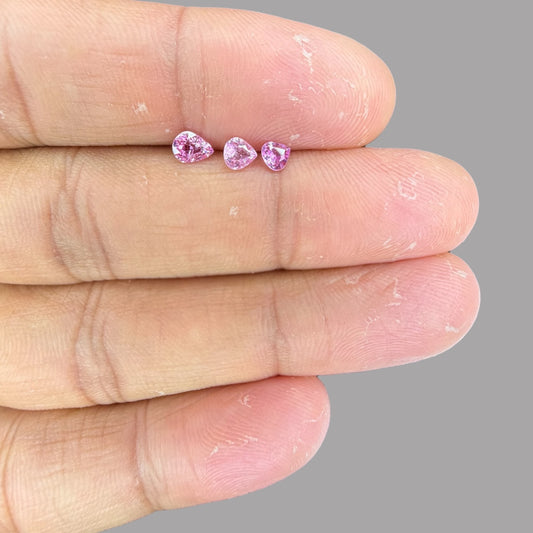 Natural Pink Sapphire Stone From 2mm - 7mm Size Price Per Carats (Total 13.15 Carats)