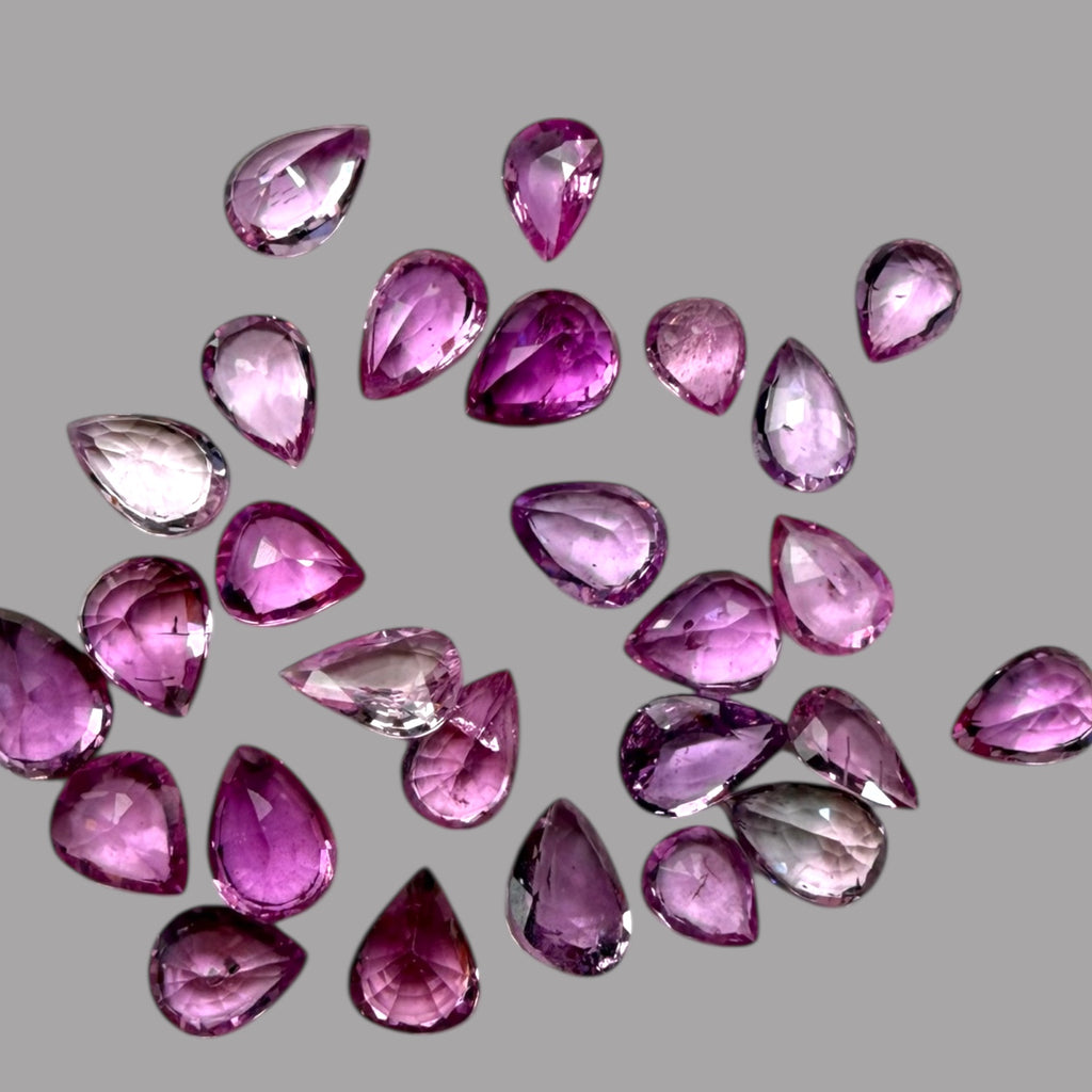 Natural Pink Sapphire Stone From 2mm - 7mm Size Price Per Carats (Total 14.04 Carats)