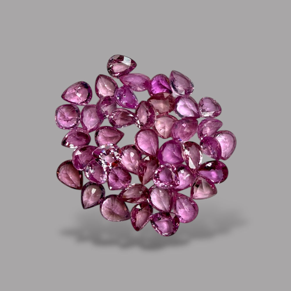 Natural Pink Sapphire Stone From 2mm - 7mm Size Price Per Carats (Total 17.45 Carats)