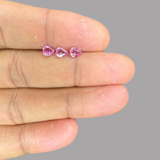 Natural Pink Sapphire Stone From 2mm - 7mm Size Price Per Carats (Total 17.45 Carats)