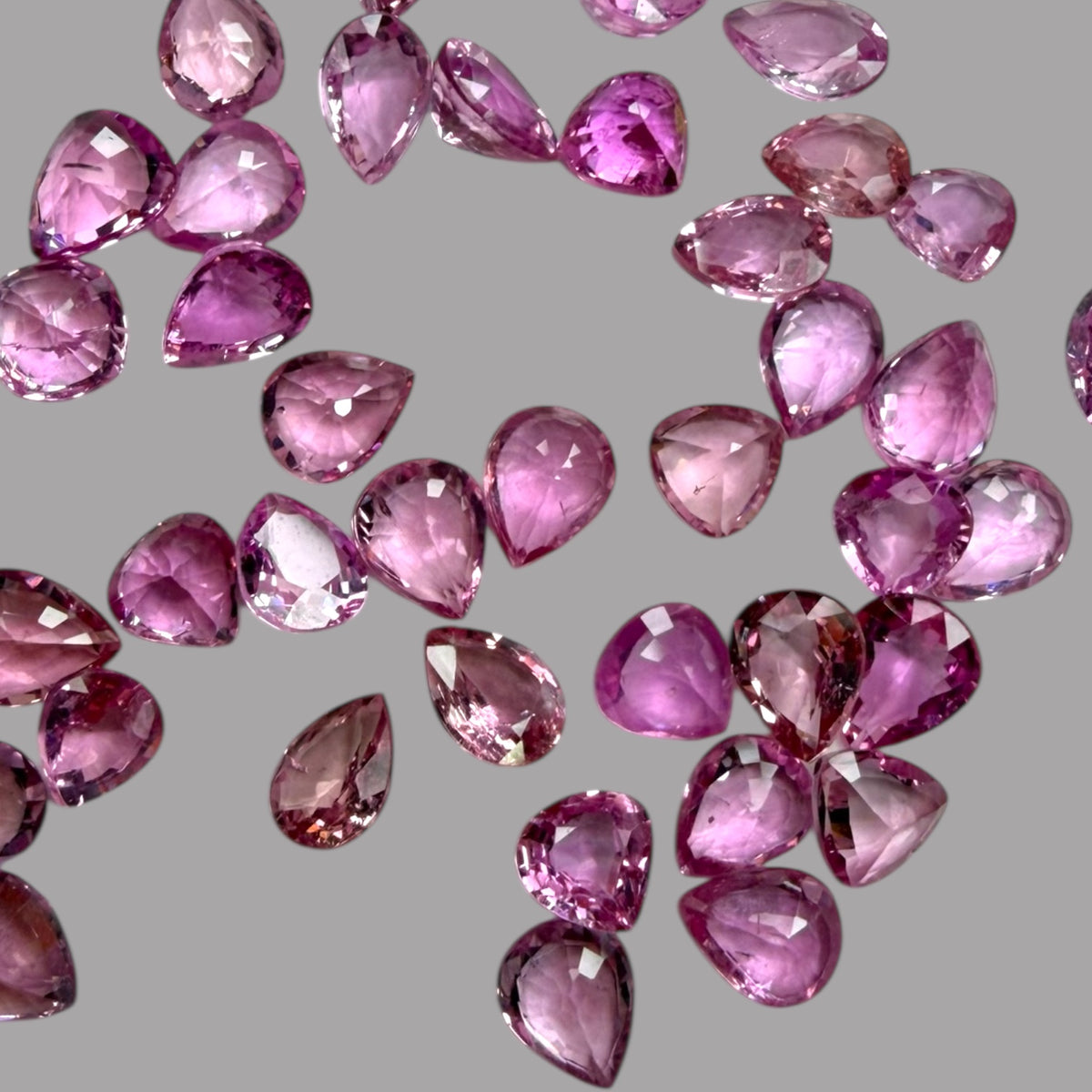 Natural Pink Sapphire Stone From 2mm - 7mm Size Price Per Carats (Total 17.45 Carats)