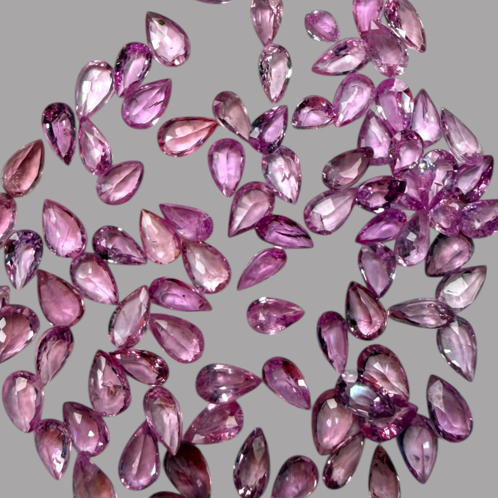 Natural Pink Sapphire Stone From 2mm - 7mm Size Price Per Carats (Total 21.31 Carats)