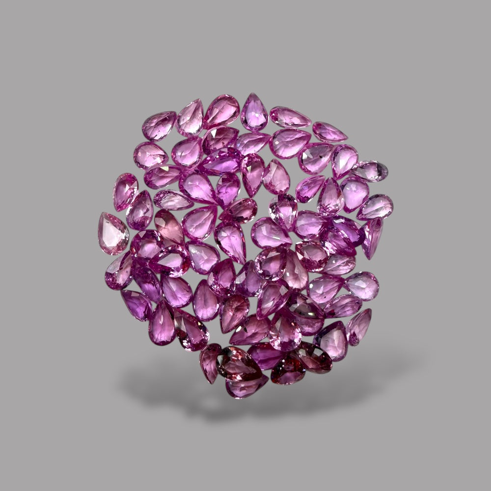 Natural Pink Sapphire Stone From 2mm - 7mm Size Price Per Carats (Total 24.08 Carats)