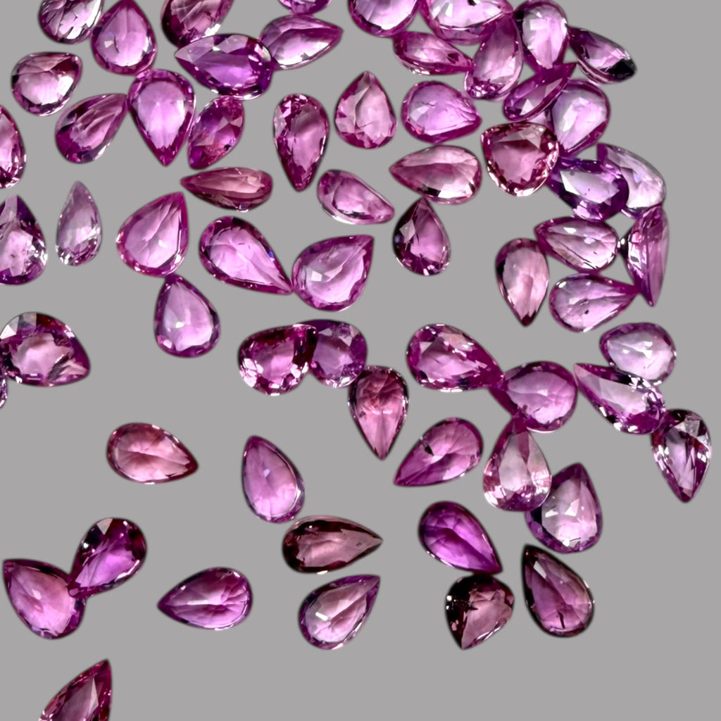 Natural Pink Sapphire Stone From 2mm - 7mm Size Price Per Carats (Total 24.08 Carats)