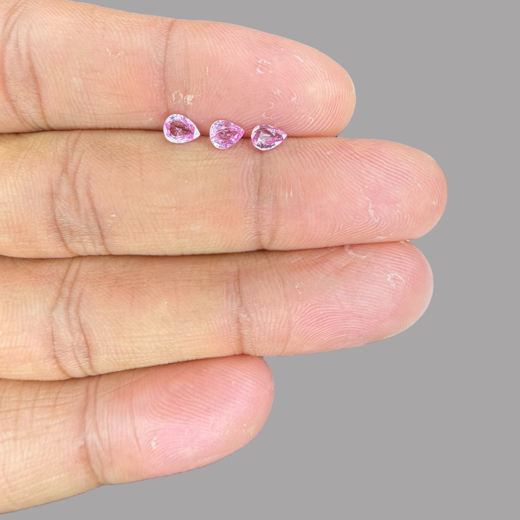 Natural Pink Sapphire Stone From 2mm - 7mm Size Price Per Carats (Total 8.98 Carats)