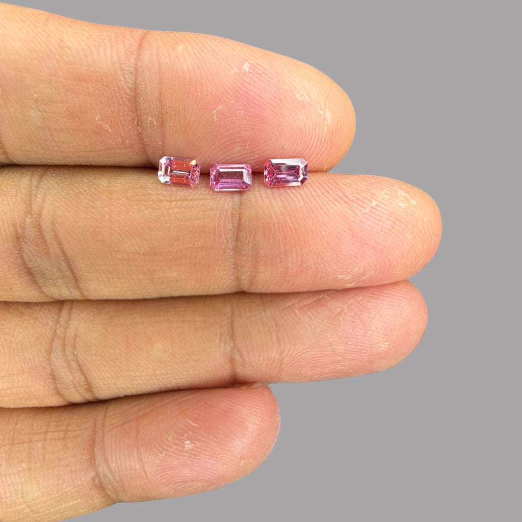 Natural Pink Sapphire Stone From 5 x 3 mm Size Price Per Carats (Total 20 Carats) – Emerald Cut