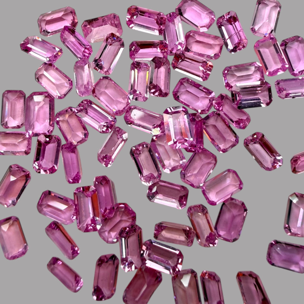 Natural Pink Sapphire Stone From 5 x 3 mm Size Price Per Carats (Total 20 Carats) – Emerald Cut
