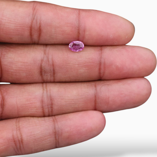 Natural Pink Sapphire Stone In Oval Shape 0.98 Carats & Size 7.1x5.1mm