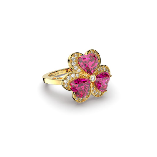 Natural Pink Spinel Ring - Freya