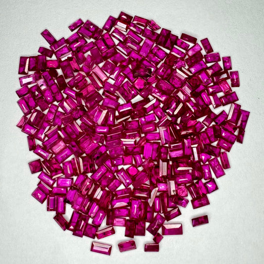 Natural Pinkish Ruby Baguettes 3x1.5mm, 4x2 mm, 5 X 2.5 mm  From Mozambique