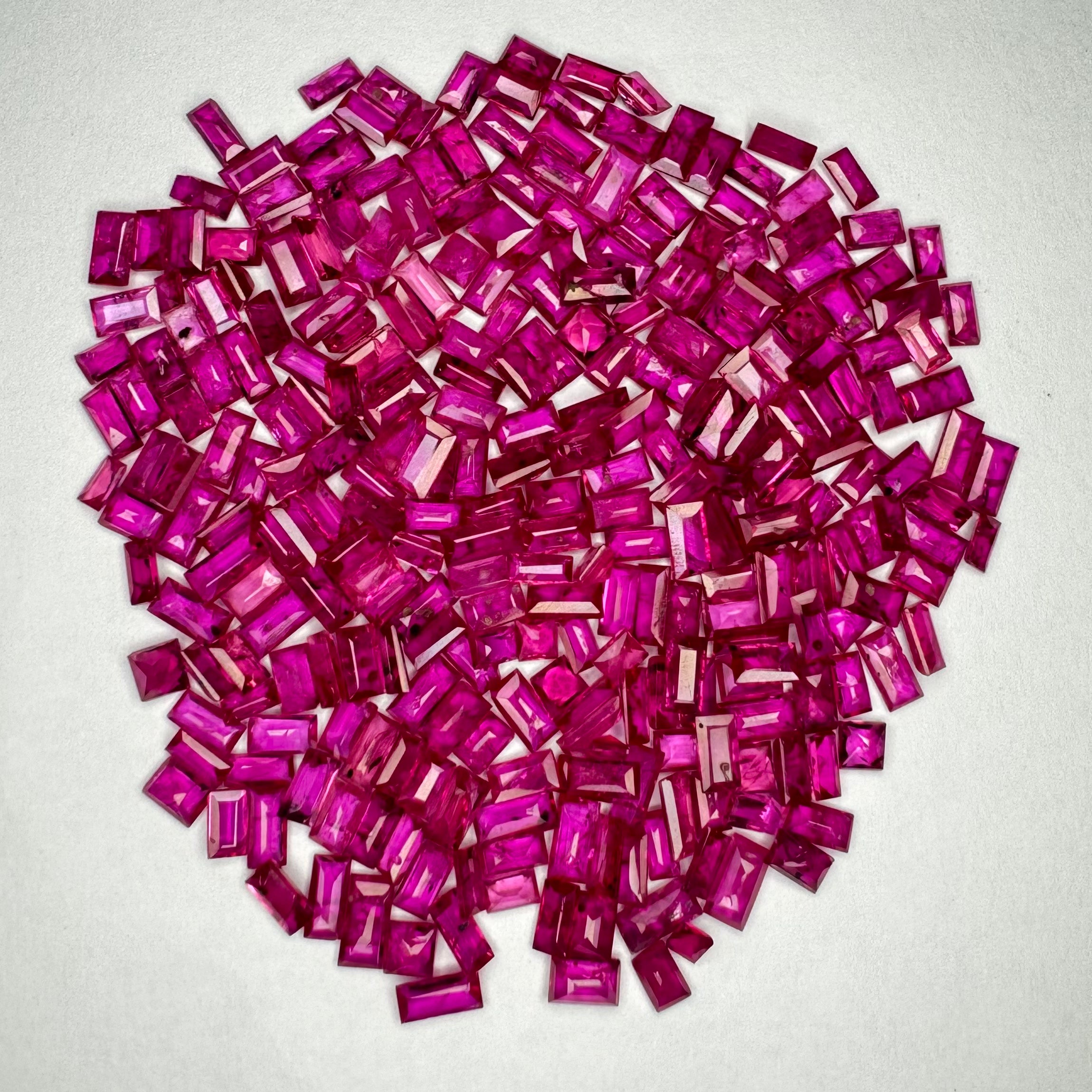 Natural Pinkish Ruby Baguettes 3x1.5mm, 4x2 mm, 5 X 2.5 mm  From Mozambique