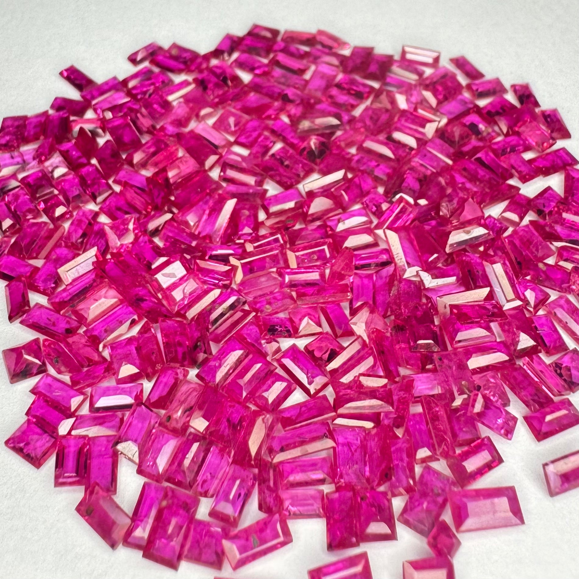 Natural Pinkish Ruby Baguettes 3x1.5mm, 4x2 mm, 5 X 2.5 mm  From Mozambique
