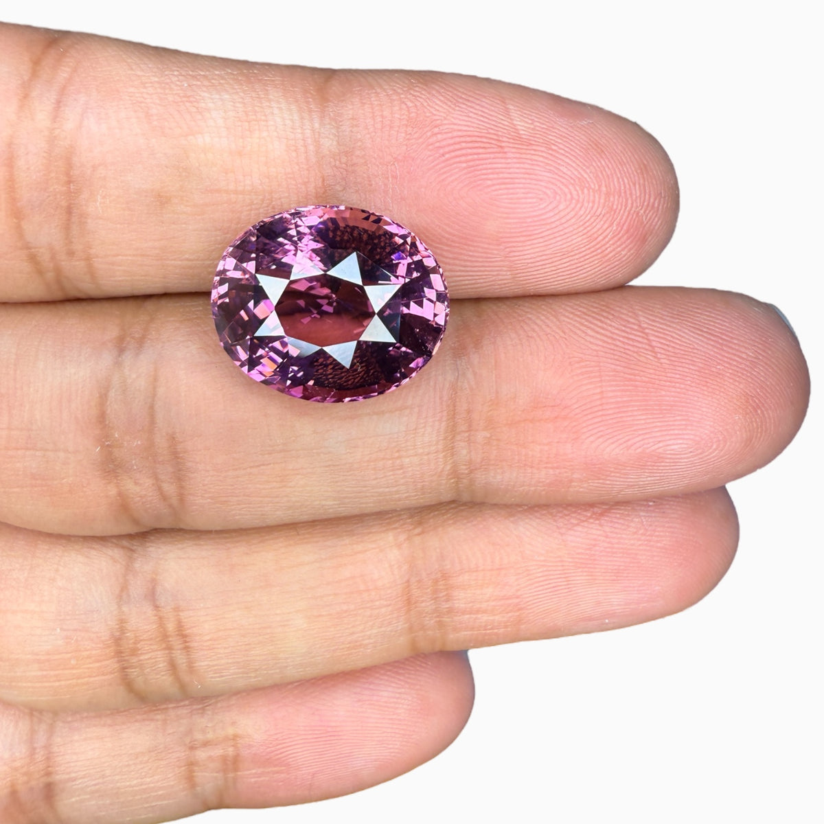 Natural Pinkish purple Tourmaline Oval 13.01 Carats 16.07 x 13.35 x 9.95 mm IDL Certified