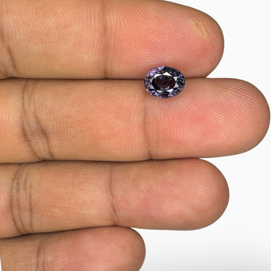 Natural Purple Spinel Stone 1.58 Carats Oval Cut (7.5 x 5.8 mm)