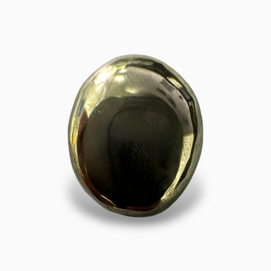 Natural Pyrite Oval Cabochon Stone in 21.72 Carats for Sale