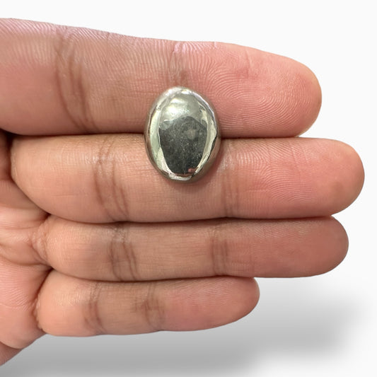 Natural Pyrite Oval Cabochon Stone in 21.72 Carats for Sale