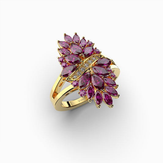 Natural Raspberry Spinel Ring - Millie