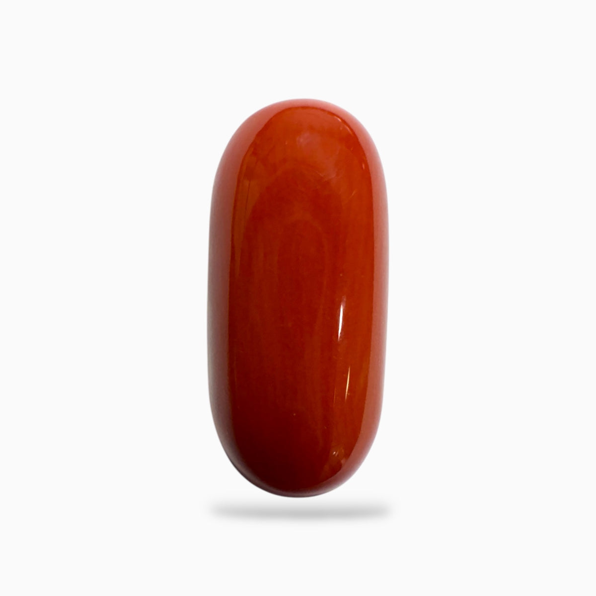 Natural Red Coral Capsule Shape Stone 4.78 Carats 14x6.3 mm