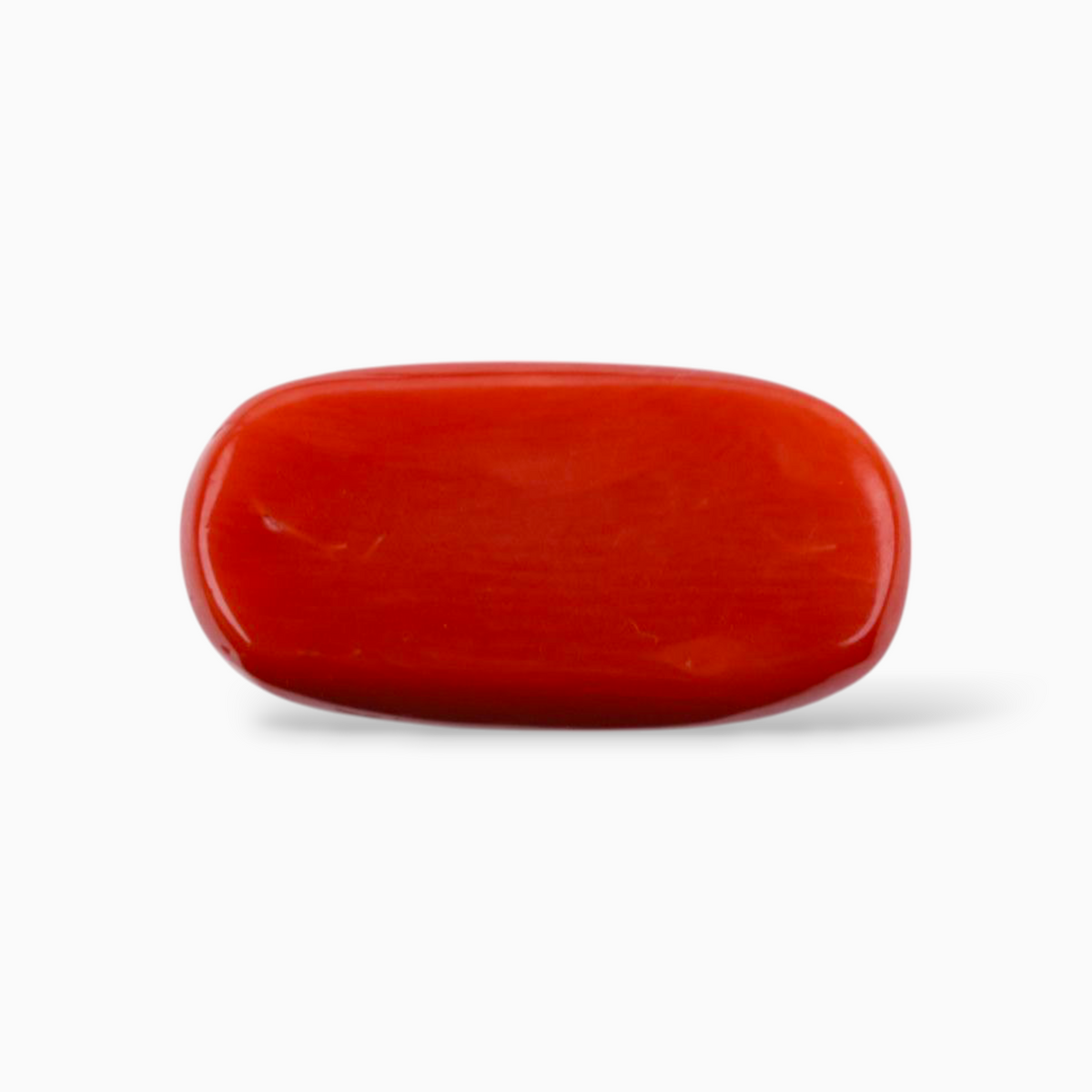 Natural Red Coral Stone For Sale 7.99 Carats Oval Cabochon Shape Size 16.5x8.4mm