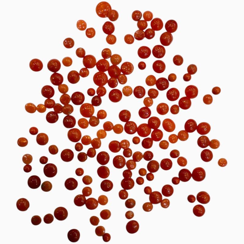 Natural Red Coral Stone Round Cabochon (Moonga) From 1.5 - 3 mm Per Carats Price