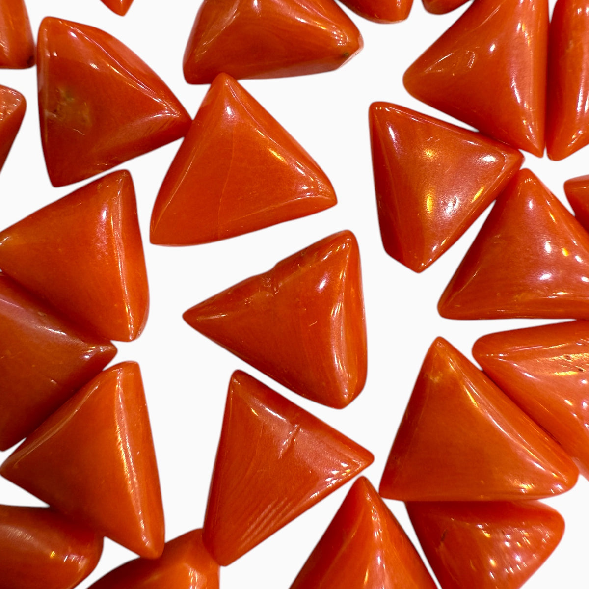 Natural Red Coral Triangle From 1 - 3 Carats Size Price Per Carats