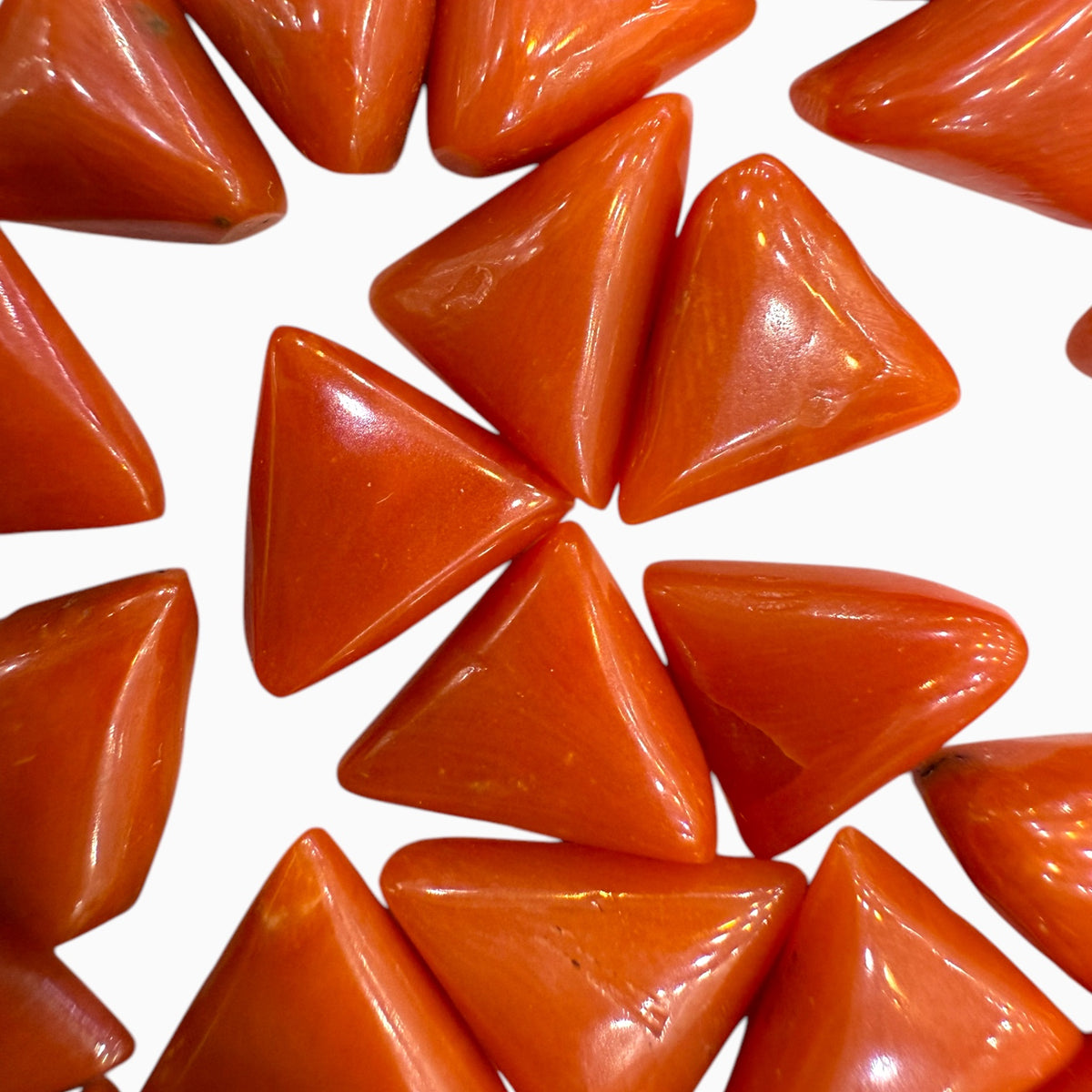 Natural Red Coral Triangle From 1 - 3 Carats Size Price Per Carats