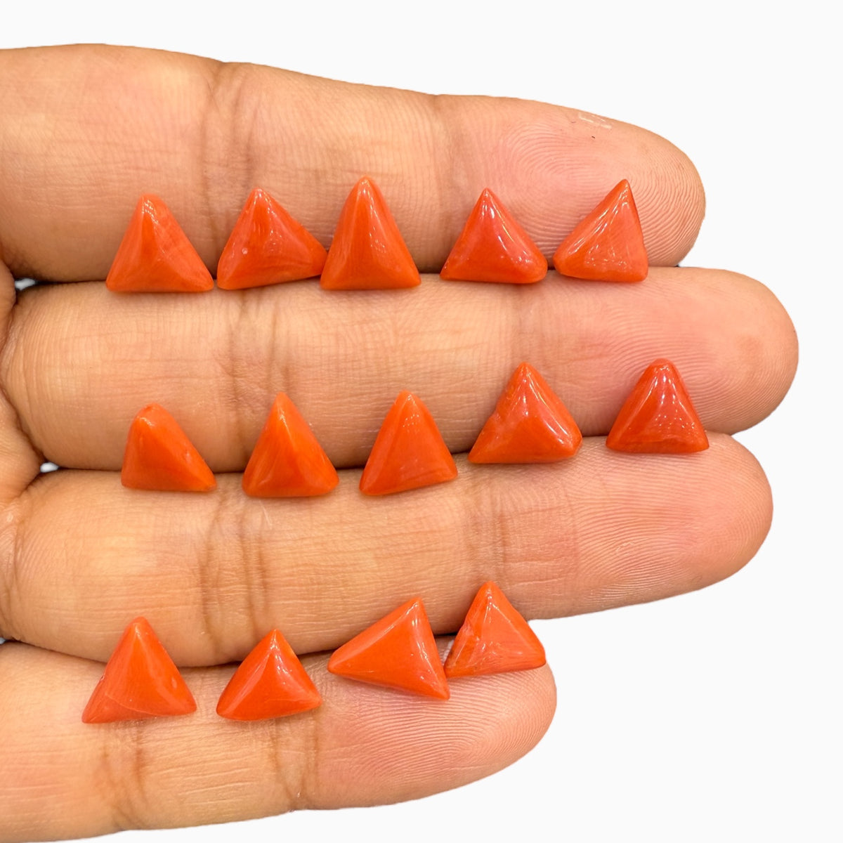 Natural Red Coral Triangle From 1 - 3 Carats Size Price Per Carats